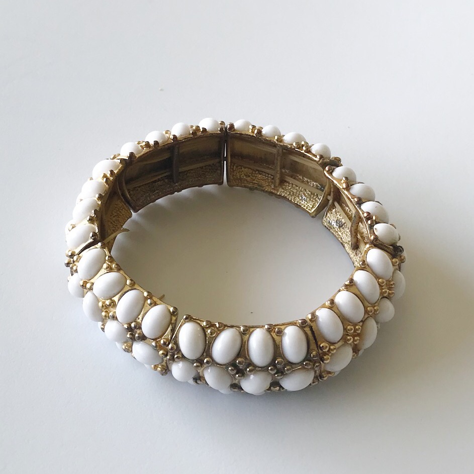 Preowned White And Gold Bracelet Preowned White And Gold Bracelet